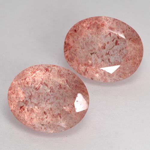 7.06 ctw Pink Strawberry Quartz Stones, Natural Strawberry Quartz in Oval Facet Shape for Sale