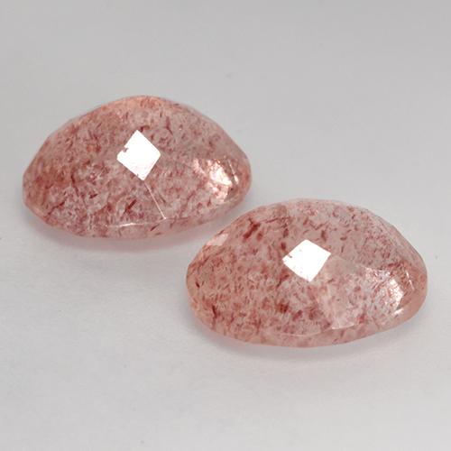Strawberry Quartz Gemstones in 11 x 9 mm (calibrated) Size for Sale, Strawberry Quartz Stones in Medium-Light Pink Color