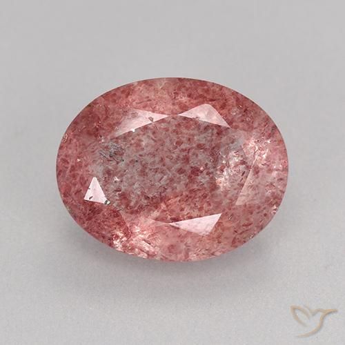 3.06ct Natural Deep Pink Strawberry Quartz, Oval, Translucent