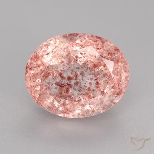 4.27ct Natural Light Pink Strawberry Quartz, Oval, Translucent