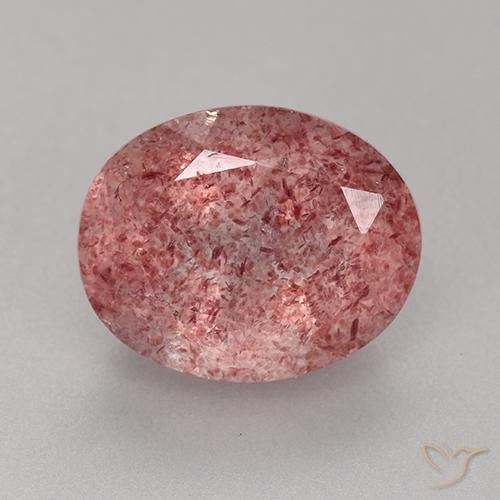 Cuarzo fresa de talla ovalada de 3,53 quilates, 11,1 x 8,9 mm Desde Rusia, Photo A