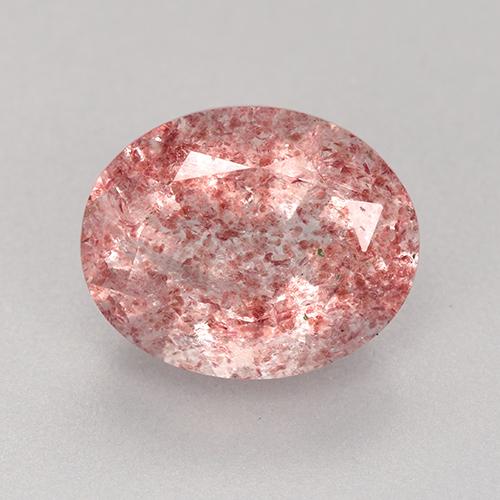 Medium-Light Pink Клубничный Кварц Камень - 3.5ct Фасетный Овал (ID: 526330)