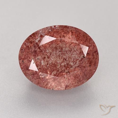 Raspberry Pink Клубничный Кварц Камень - 3.9ct Фасетный Овал (ID: 526331)