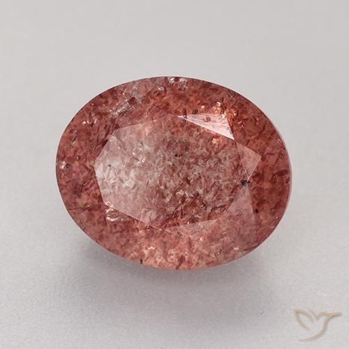3.89 ct Pink Strawberry Quartz Stone, Natural Strawberry Quartz in Oval Facet Shape for Sale