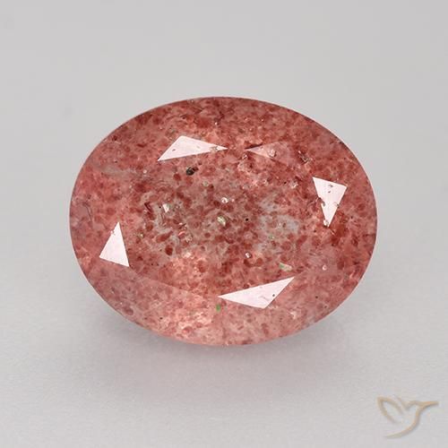 Cuarzo Fresa Rosa Forma ovalada de 3.78 ct de Rusia, dimensión 11,2 x 9,1mm, piedra preciosa natural No tratado, claridad Translúcido, Cuarzo Fresa de 1 pieza en color Rosado palo de rosa, dureza Mohs de 7 Adecuado para joyas de uso diario, Photo A