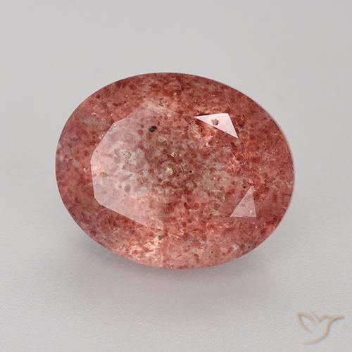 3.78 ct Pink Strawberry Quartz Stone, Natural Strawberry Quartz in Oval Facet Shape for Sale