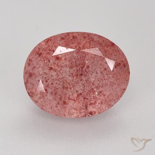 3.83ct Natural Deep Pink Strawberry Quartz, Oval, Translucent