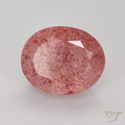 3.83 ct Pink Strawberry Quartz Stone, Natural Strawberry Quartz in Oval Facet Shape for Sale