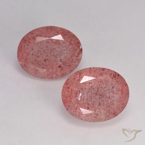 7.05 ct Oval Cut Strawberry Quartz, 11.2 x 9.1 mm From Russia, Photo A