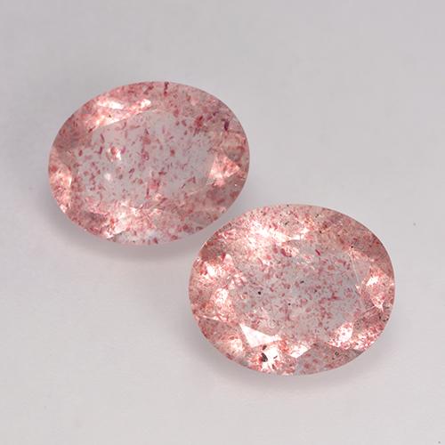 Light Bubblegum Pink Strawberry Quartz Gem - 3ct Oval Facet (ID: 526436)