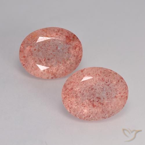 6.58 ct Oval Cut Strawberry Quartz, 11.1 x 9 mm From Russia, Photo A