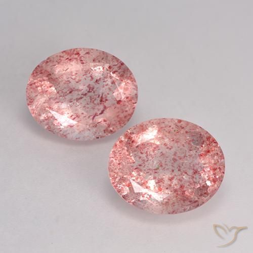 6.54 ct Oval Cut Strawberry Quartz, 10.9 x 9 mm From Russia, Photo A