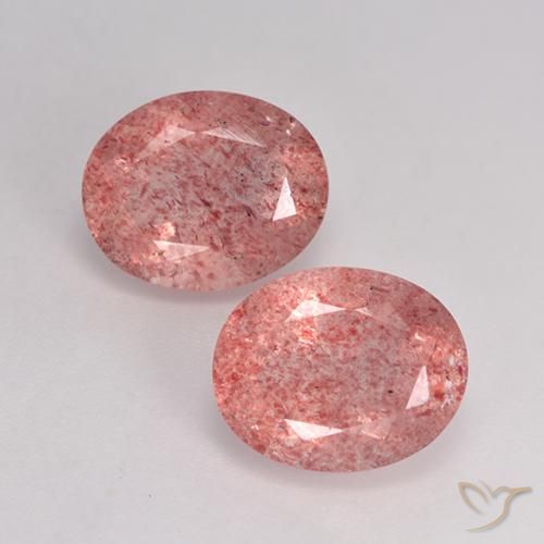 6.64ctw Natural Medium-Light Pink Strawberry Quartz, Oval, Translucent