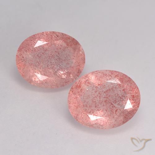 6.99 ct Oval Cut Strawberry Quartz, 11.1 x 9.1 mm From Russia, Photo A
