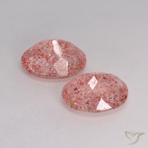Strawberry Quartz Gemstones in 11 x 9 mm (calibrated) Size for Sale, Strawberry Quartz Stones in Light Rose Pink Color