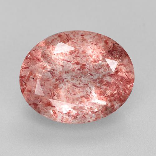 Medium Pink Клубничный Кварц Камень - 3.3ct Фасетный Овал (ID: 526821)