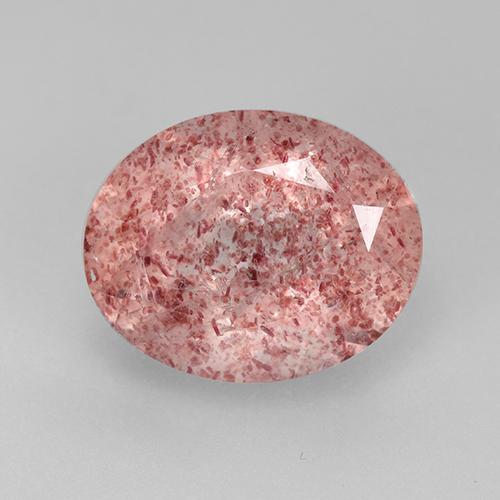 Rose Pink Strawberry Quartz Gem - 3.8ct Oval Facet (ID: 526824)