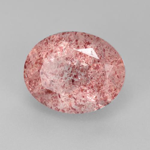 3.80 ct Pink Strawberry Quartz Stone, Natural Strawberry Quartz in Oval Facet Shape for Sale