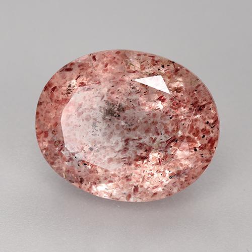 3.58 ct Pink Strawberry Quartz Stone, Natural Strawberry Quartz in Oval Facet Shape for Sale