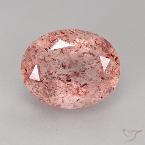 3.86ct Natural Medium-Light Pink Strawberry Quartz, Oval, Transparent