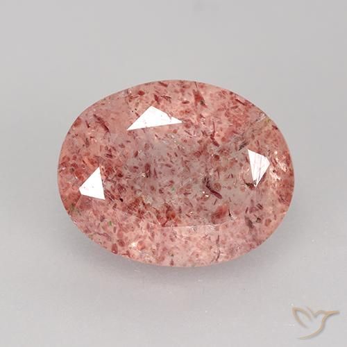 3.34ct Natural Medium Pink Strawberry Quartz, Oval, Translucent