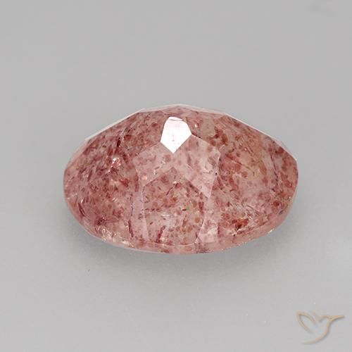 Strawberry Quartz Gemstone in 11 x 9 mm (calibrated) Size for Sale, Strawberry Quartz Stone in Medium Pink Color
