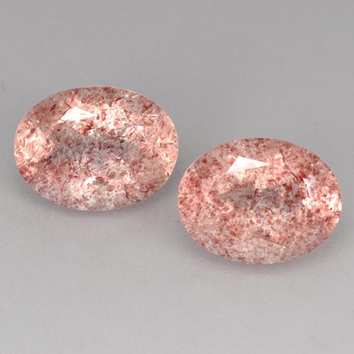 Earthy Pink Strawberry Quartz Gem - 1.8ct Oval Facet (ID: 526870)