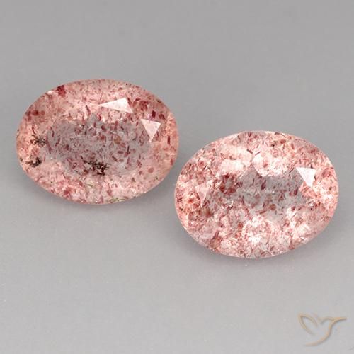 3.45 ct Oval Cut Strawberry Quartz, 9 x 7 mm From Brazil, Photo A