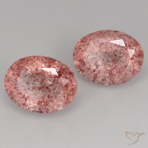 3.62 ctw Pink Strawberry Quartz Stones, Natural Strawberry Quartz in Oval Facet Shape for Sale