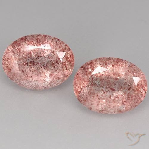 3.52 ct Oval Cut Strawberry Quartz, 9.1 x 7 mm From Brazil, Photo A