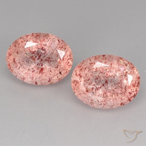 3.82 ct Oval Cut Strawberry Quartz, 9.1 x 7.1 mm From Brazil, Photo A