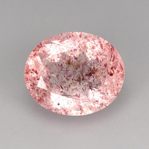 Bubblegum Pink Erdbeerquarz Edelstein - 3.8ct Oval facettiert (ID: 527127)