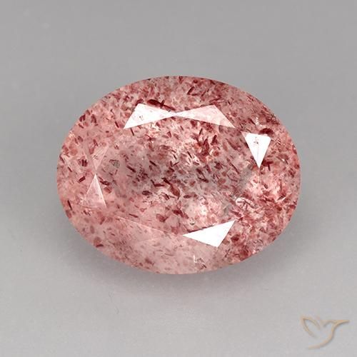 Medium Pink Strawberry Quartz Gem - 3.6ct Oval Facet (ID: 527128)