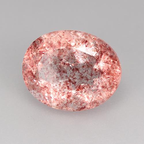 3.74 ct Pink Strawberry Quartz Stone, Natural Strawberry Quartz in Oval Facet Shape for Sale