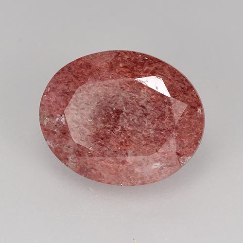 3.36 ct Pink Strawberry Quartz Stone, Natural Strawberry Quartz in Oval Facet Shape for Sale
