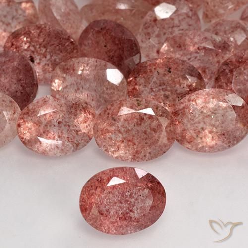 139.77 ctw Pink Strawberry Quartz Stones, Natural Strawberry Quartz in Oval Facet Shape for Sale