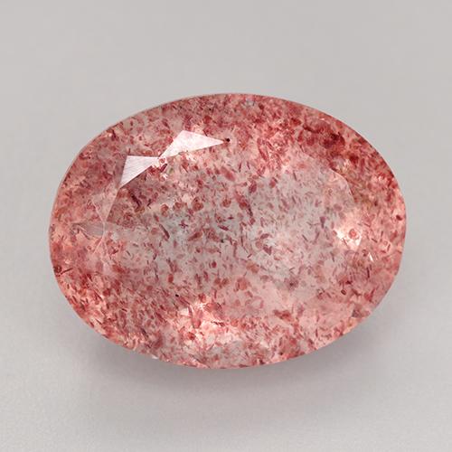 8.70 ct Pink Strawberry Quartz Stone, Natural Strawberry Quartz in Oval Facet Shape for Sale