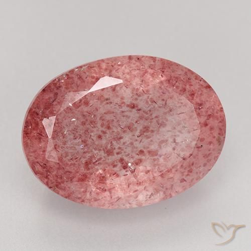 9.24 ct Red Strawberry Quartz Stone, Natural Strawberry Quartz in Oval Facet Shape for Sale