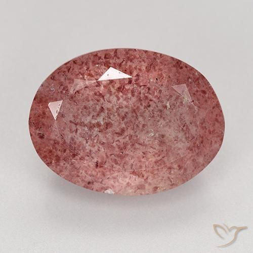 9.03ct Natural Purplish Red Strawberry Quartz, Oval, Translucent