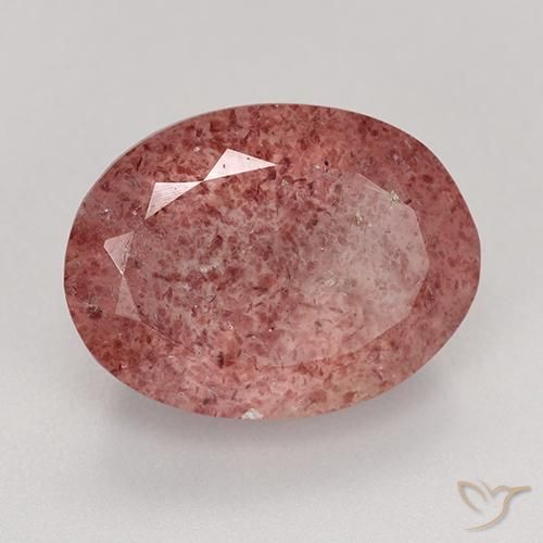 9.03 ct Red Strawberry Quartz Stone, Natural Strawberry Quartz in Oval Facet Shape for Sale