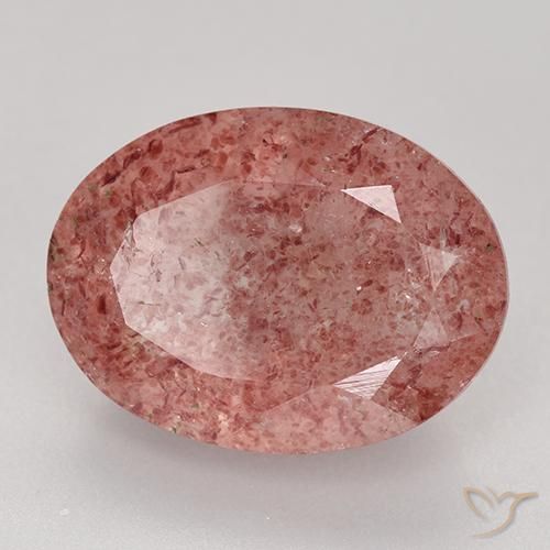 8.83 ct Pink Strawberry Quartz Stone, Natural Strawberry Quartz in Oval Facet Shape for Sale