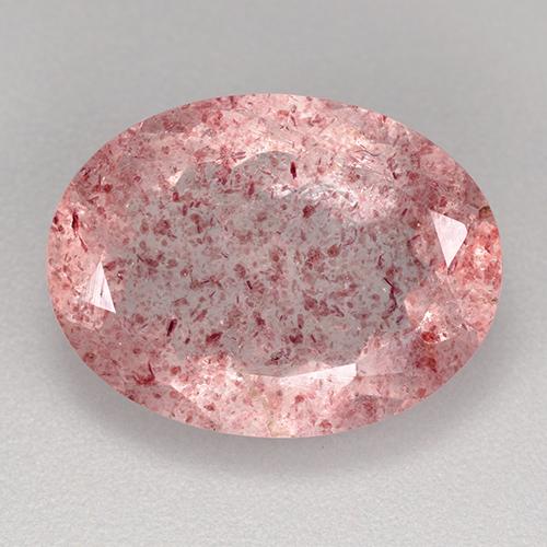 Rosado cálido claro Cuarzo Fresa Gema - 7.8ct Forma ovalada (ID: 527525)