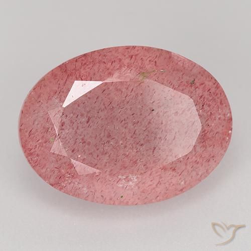 8.40 ct Pink Strawberry Quartz Stone, Natural Strawberry Quartz in Oval Facet Shape for Sale