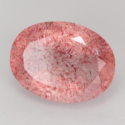8.98 ct Pink Strawberry Quartz Stone, Natural Strawberry Quartz in Oval Facet Shape for Sale