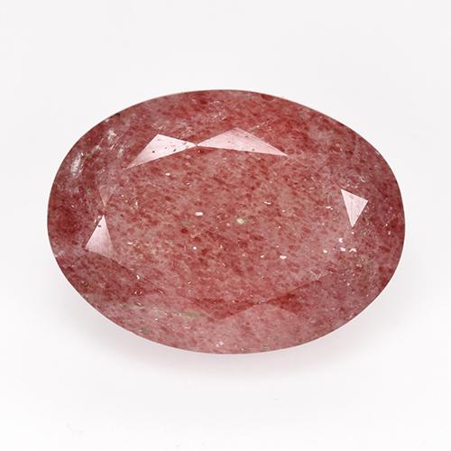 Deep Red Strawberry Quartz Gem - 9.1ct Oval Facet (ID: 527530)