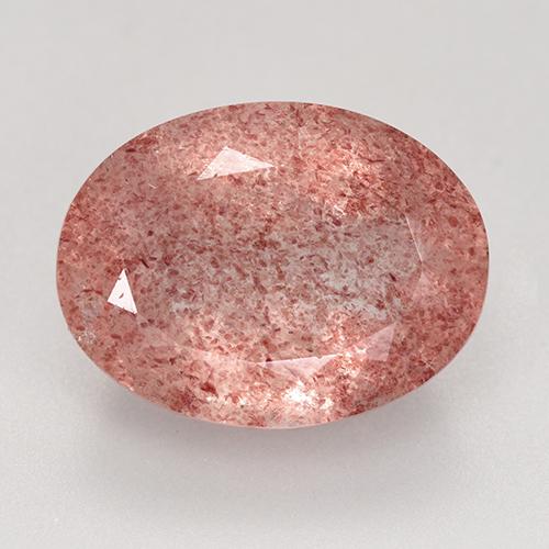 Medium-Light Pink Strawberry Quartz Gem - 9.4ct Oval Facet (ID: 527531)