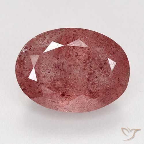 9.21ct Natural Deep Rose Pink Strawberry Quartz, Oval, Translucent