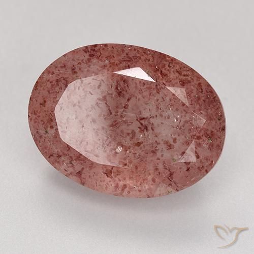 9.22 ct Pink Strawberry Quartz Stone, Natural Strawberry Quartz in Oval Facet Shape for Sale