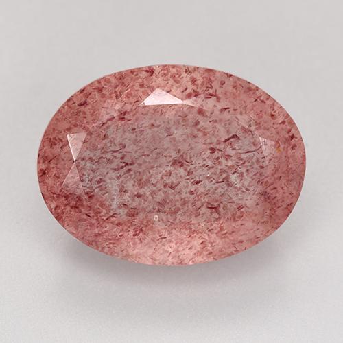 Medium Pink Strawberry Quartz Gem - 9.3ct Oval Facet (ID: 527536)