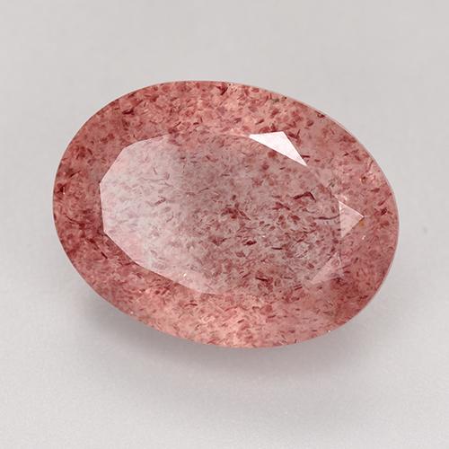 9.33 ct Pink Strawberry Quartz Stone, Natural Strawberry Quartz in Oval Facet Shape for Sale